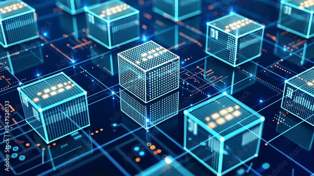 Leuchtende digitale Chipstruktur mit komplexen Verbindungen
