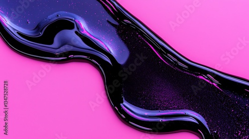 Dark purple liquid on pink