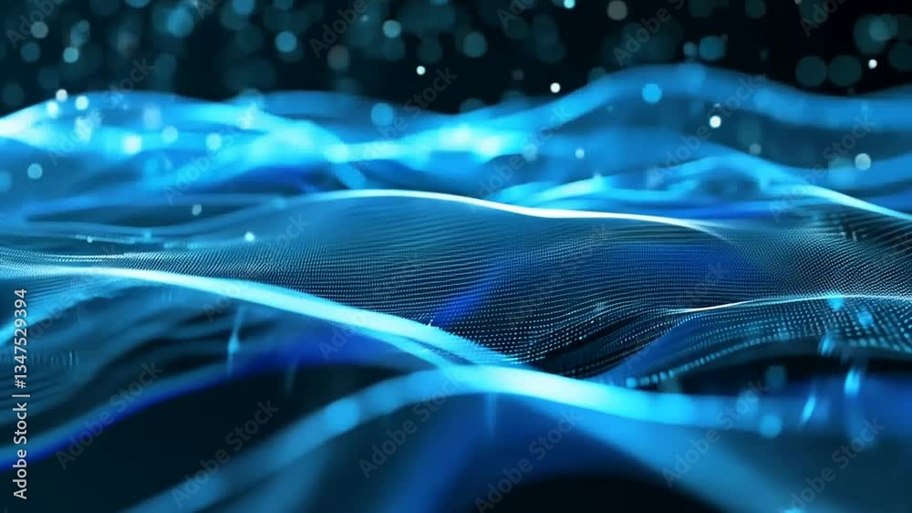 Dynamische digitale Wellenbewegung mit Lichtverläufen