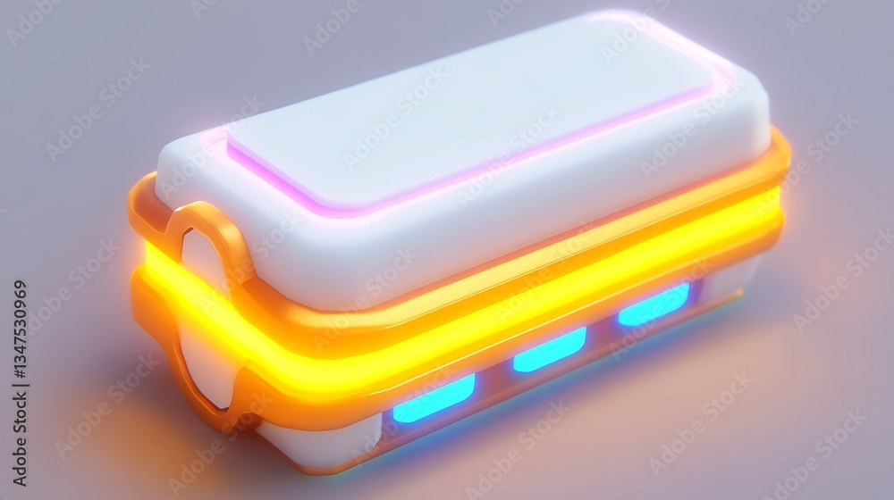 Futuristic Neon Box with Glowing Edges and Innovative Design Element Futuristic Neon Box with Glowing Edges and Innovative Design Element