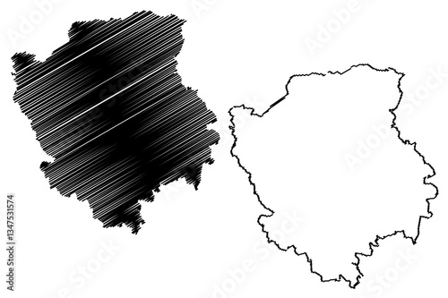 Volyn Oblast (Administrative divisions of Ukraine, Oblasts of Ukraine) map vector illustration, scribble sketch Volyn (Volyn’ or Wołyń) map