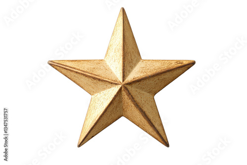 Gold star lapel pin, vintage metal badge, cut out transparent