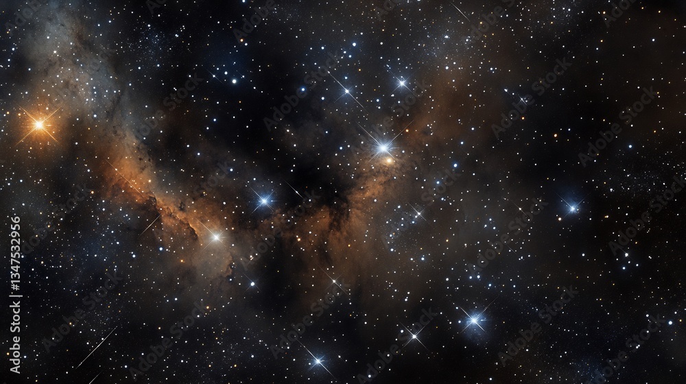 Naklejka premium Cosmic Nebula: A Celestial Tapestry of Stars and Dust