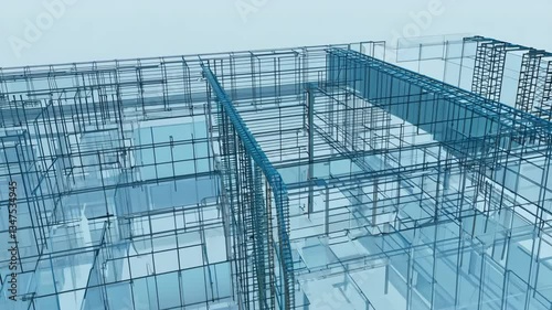 3D BIM model of reinforcement framework illustrating structural stability and precise construction details
