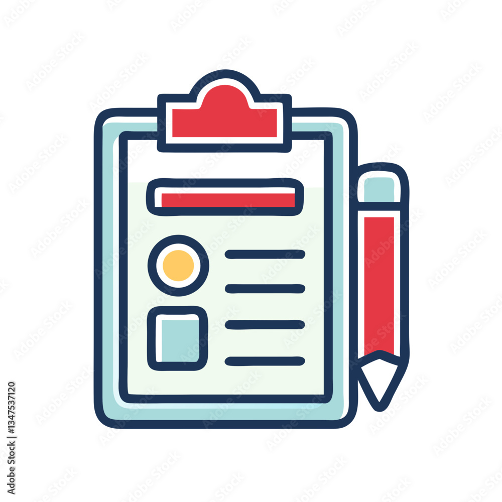 Online Course Assignment Checklist Illustration Online Course Assignment Checklist Illustration