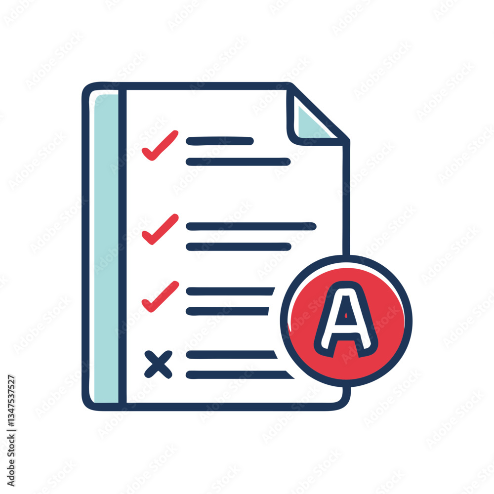 Exam Results Sheet with Grade A and Checklist Items Exam Results Sheet with Grade A and Checklist Items