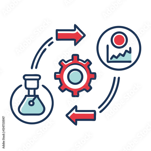 Research Collaboration Process Illustrated with Icons  