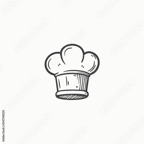 Happy chef in hat. Smiling middle aged male cook. minimalist head logo, Icon, element. Vector illustration