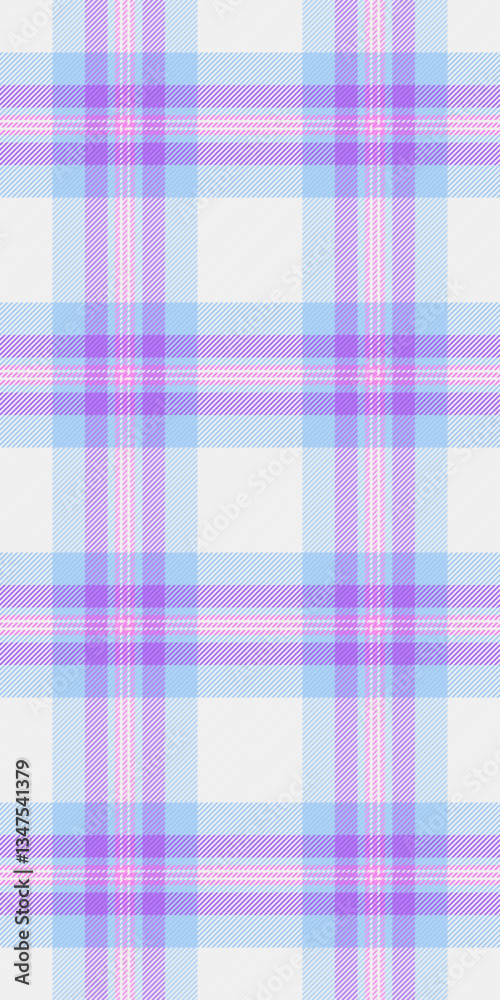 Intricate vector textile pattern, panjabi background seamless tartan. Ireland plaid fabric check texture in white and violet colors. Intricate vector textile pattern, panjabi background seamless tartan. Ireland plaid fabric check texture in white and violet colors.