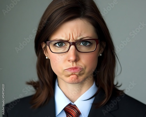 Frustrated businesswoman portrait.