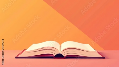 Open book. Copy space.