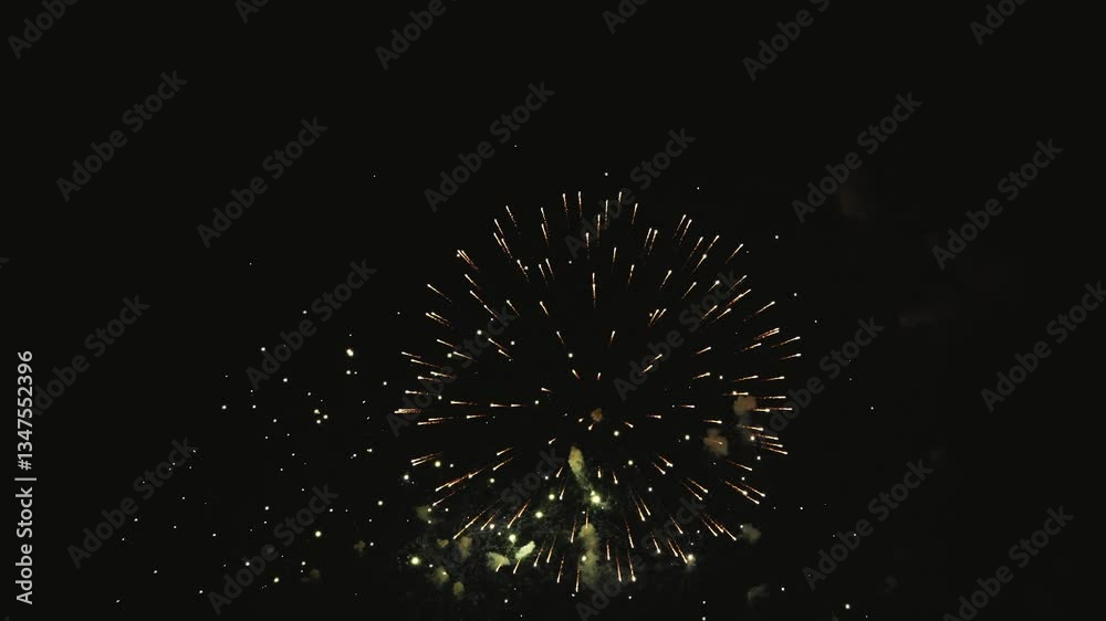 Vibrant fireworks display illuminating night sky Vibrant fireworks display illuminating night sky