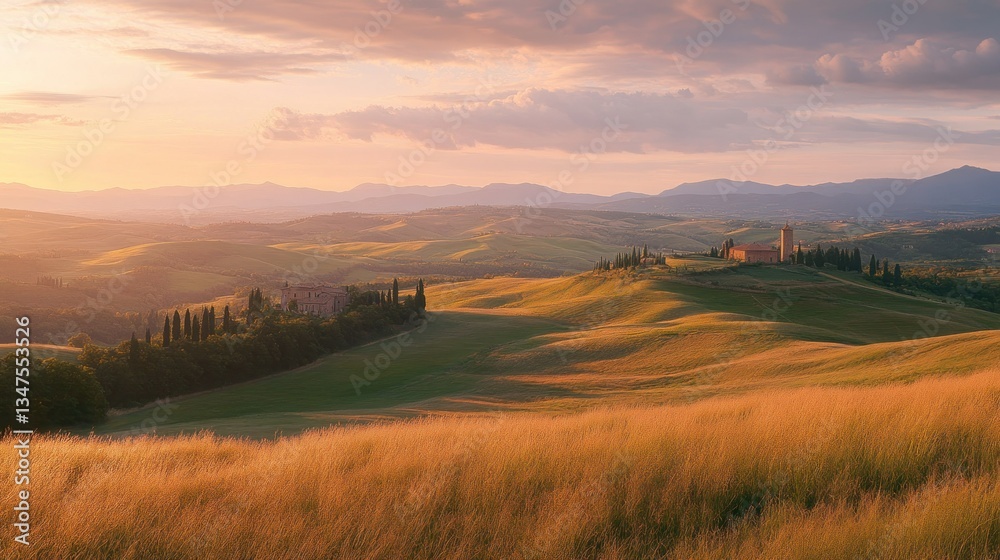 Fototapeta premium Sunset over Tuscany