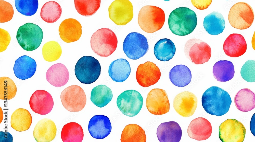 Abstract Background of Colorful Dot Pattern in Rainbow Colors in Watercolor Style Abstract Background of Colorful Dot Pattern in Rainbow Colors in Watercolor Style