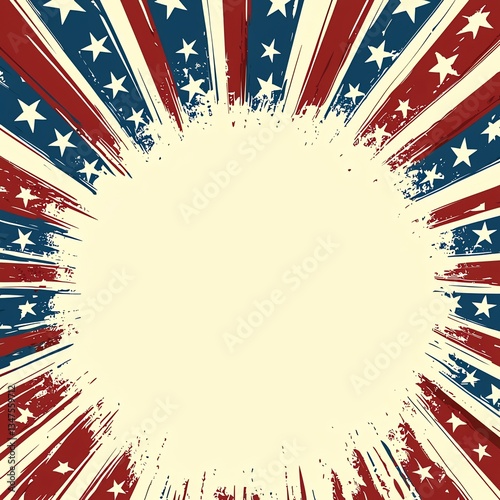 Patriotic burst background for Independence Day celebrations, blank space for text