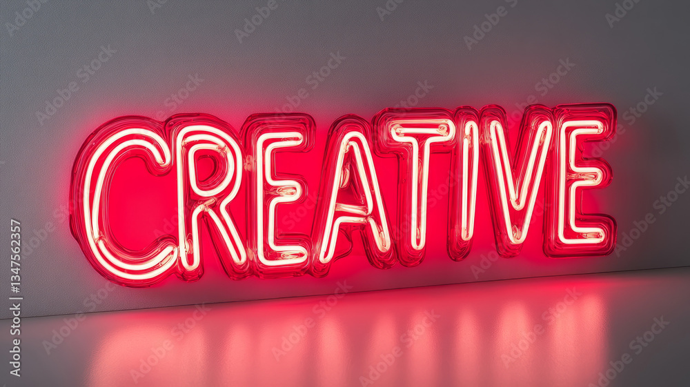 Fototapeta premium Creative neon sign glowing in a stylish and modern setting.