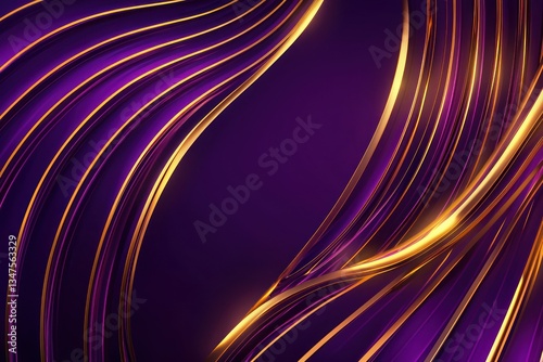 Neon purple and gold luxury design elements