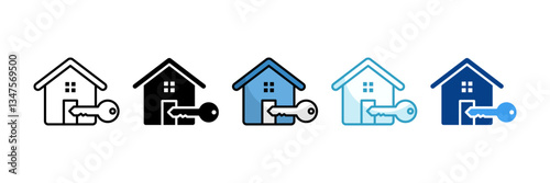 Rent  Icon Set Multiple Style Collection