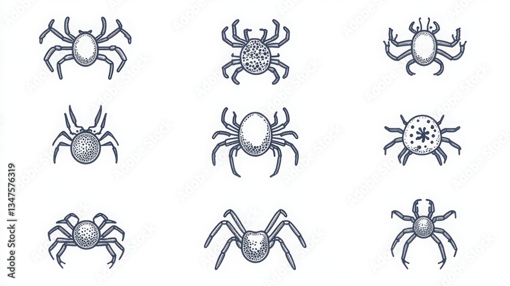 Cancer icon set in outline and stroke versions.