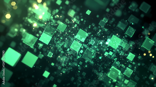Green Blocks with Transparency and Gloss