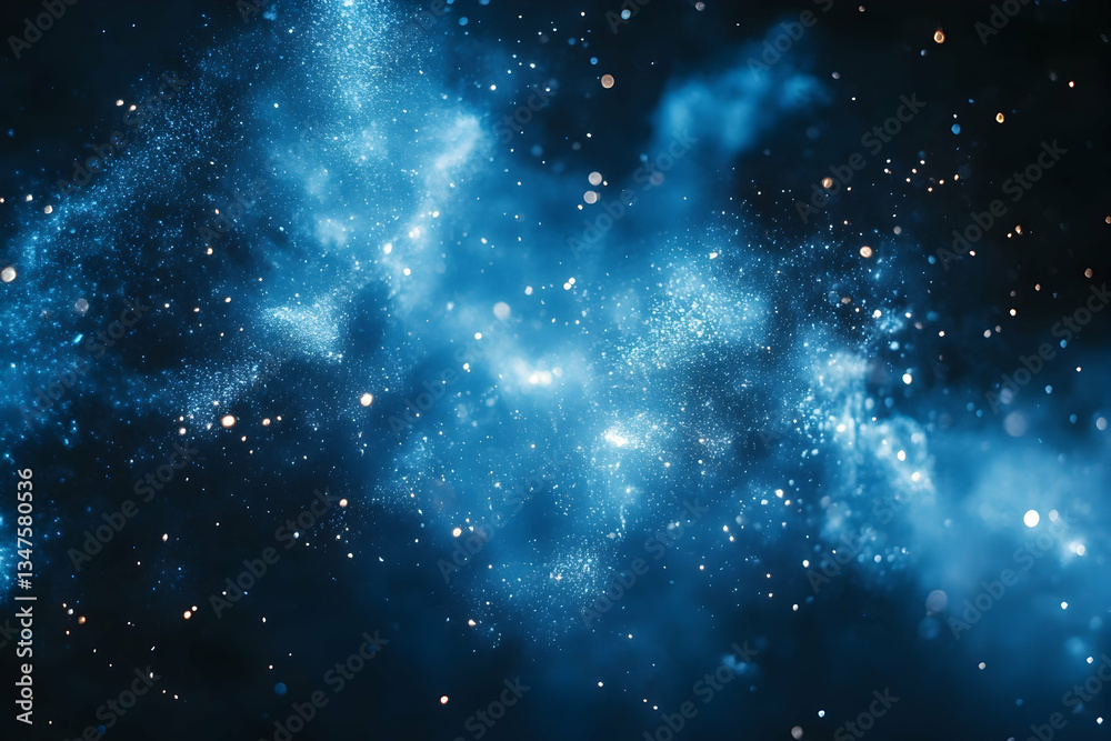 Obraz premium Blue fireworks bursting across a dark night sky, celebrating festive moments --ar 3:2 - Image #3 @fme39856