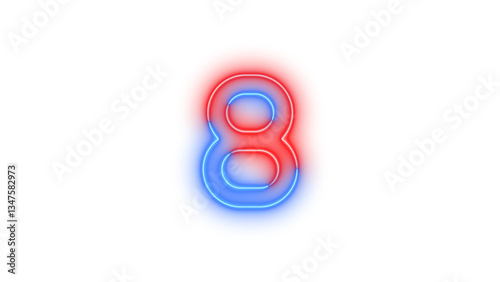 Neon 8 symbol icon glowing with transparent background Free Download Neon 8 symbol icon glowing with transparent background - GFXLoad
