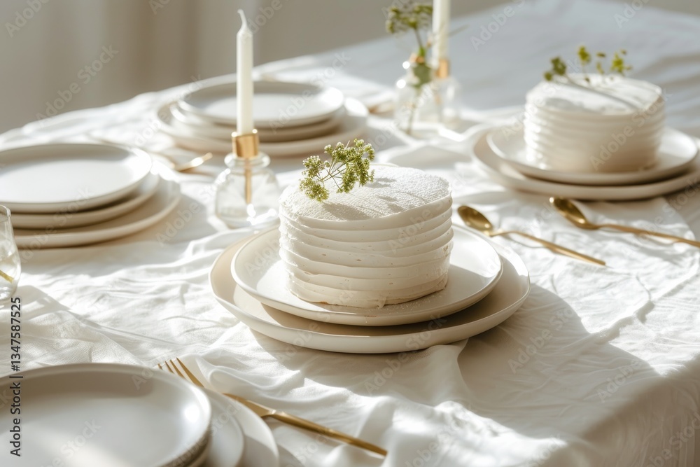 Elegant minimalist cake table setting Elegant minimalist cake table setting