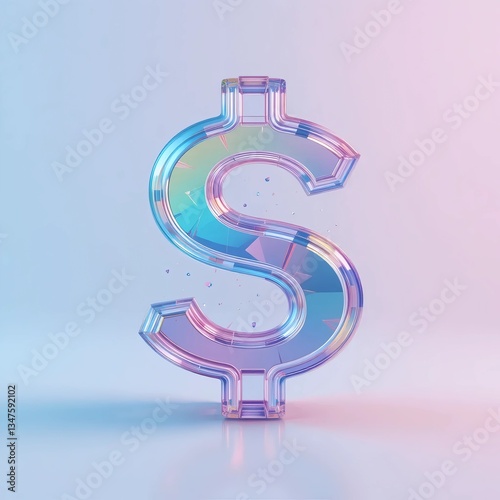 3D Kurs Dollar claymorphism illustration