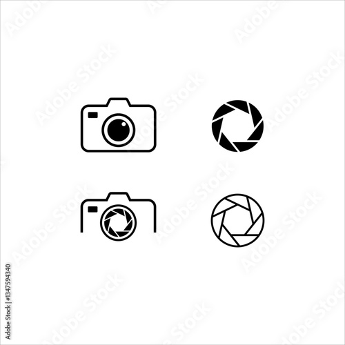 camera focus logo, zoom optical photo vector. studio photography icon design template. lens camera vector