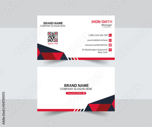 Modern Business Card Design with Elegant Color Waves