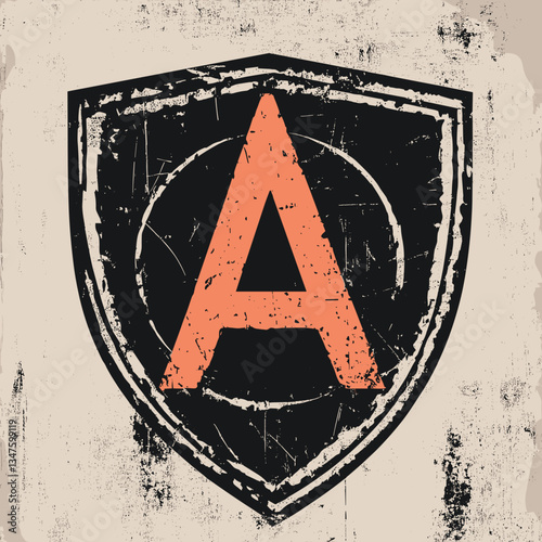 Retro Punk Badges With Anarchy Symbol On Distressed Shield
