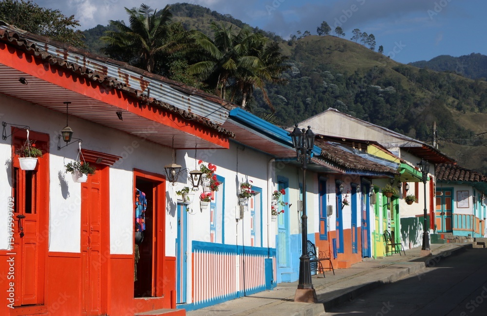 Hermosas fachadas en Salento Colombia