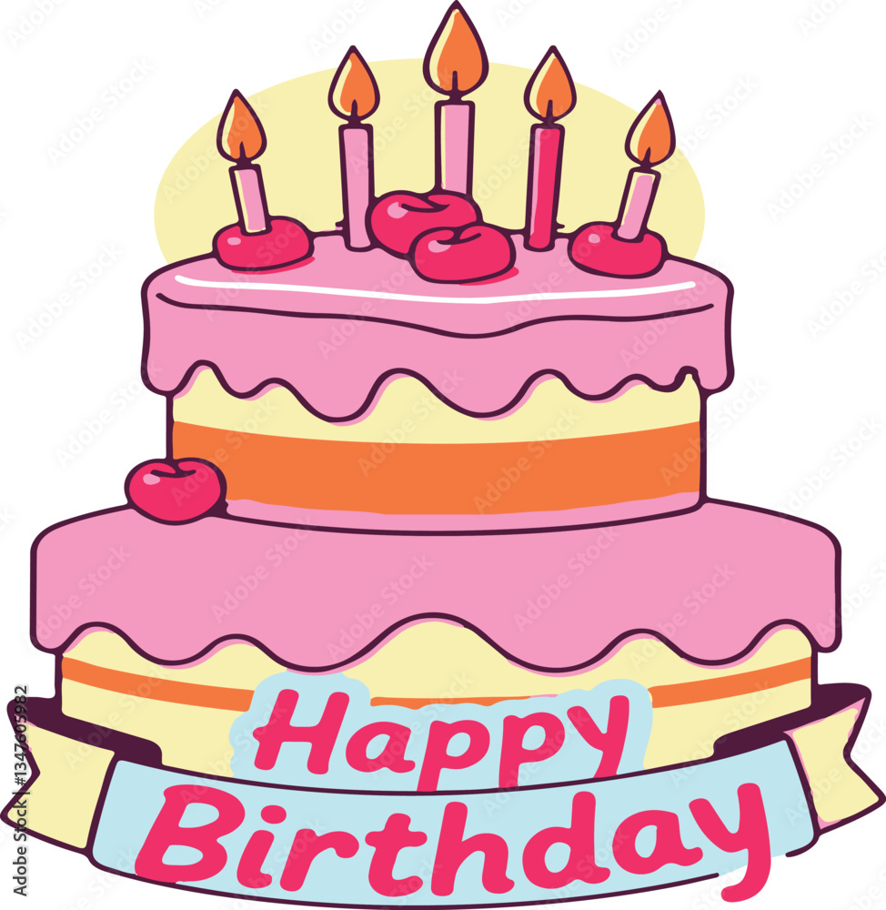 Happy birthday vector art illustration for t-shirts, greetings, posters, cards and more Happy birthday vector art illustration for t-shirts, greetings, posters, cards and more