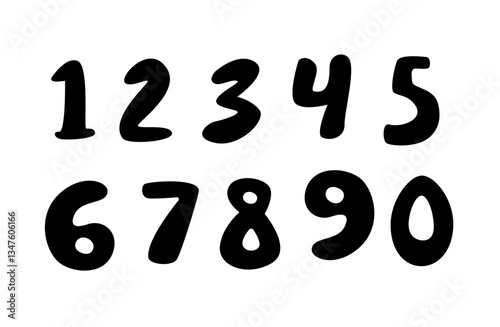 Black Hand-Drawn Numbers