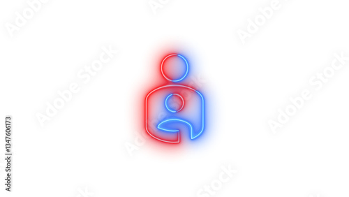 Free Download Neon account child symbol icon glowing with transparent background - GFXLoad