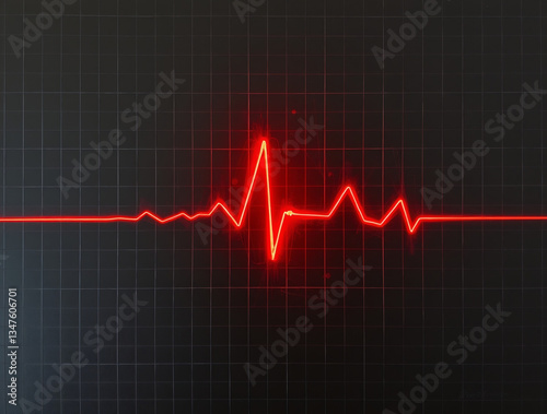 Cardiogram cardiograph oscilloscope screen red illustration background. Line technology chart wave science illustration background 