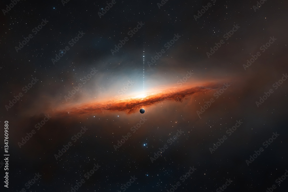 Fototapeta premium Cosmic Jet Erupts for Planet Observes.