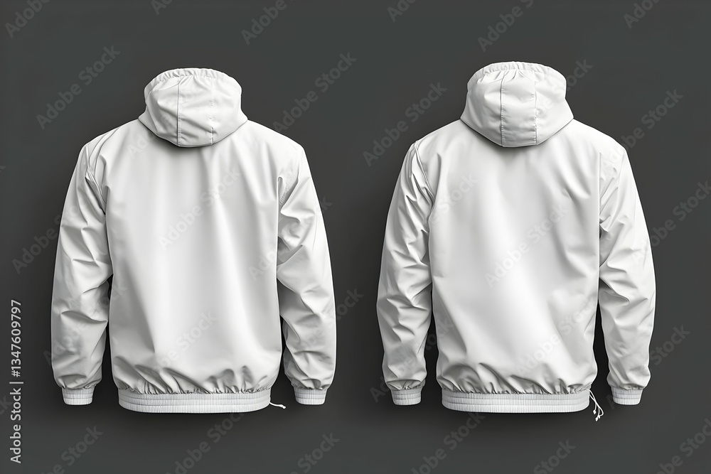 custom made wallpaper toronto digitalA mockup of a blank white windbreaker jacket, shown from the front and back for product design presentations. 40k, , high resolution