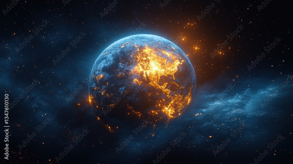 Fototapeta premium Planet earth viewed from outer space.