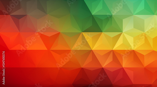 Foto Polygonal mosaic background in rasta colors