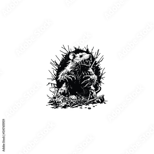 Mouse monster design vector template illustration