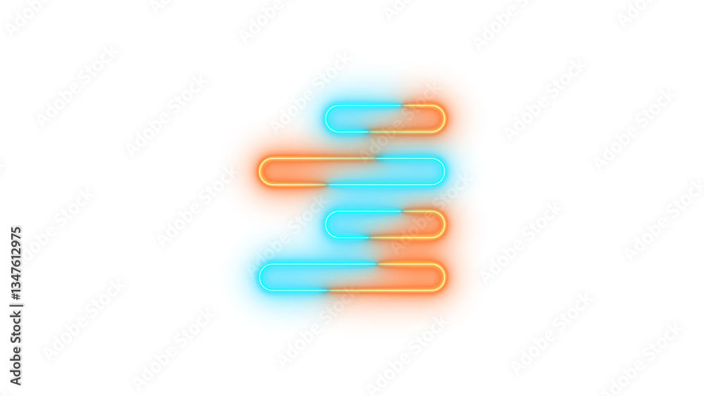 Neon align right symbol icon glowing with transparent background Neon align right symbol icon glowing with transparent background