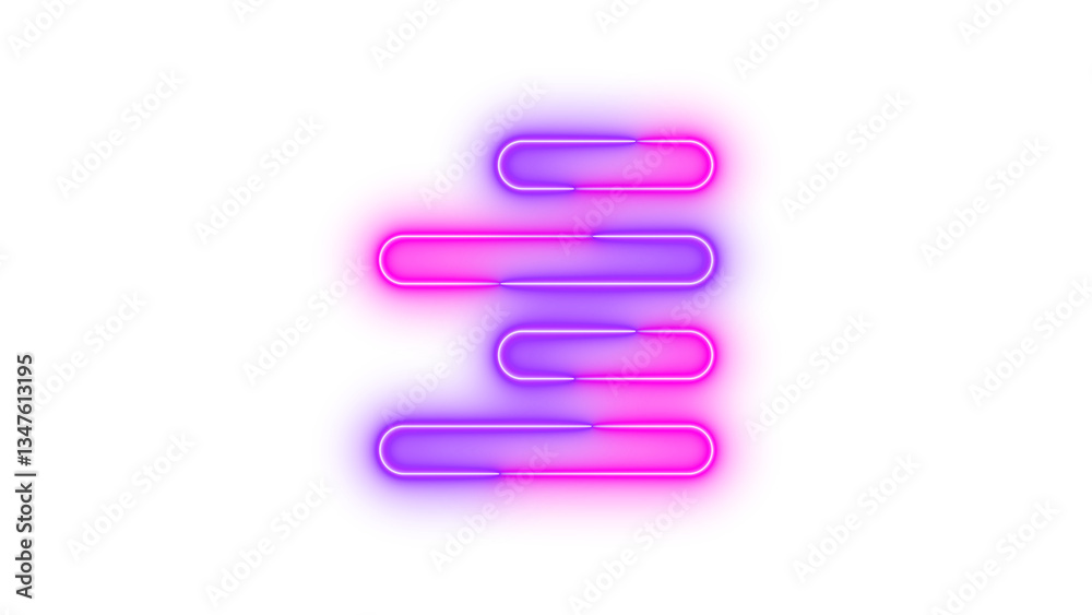 Neon align right symbol icon glowing with transparent background Neon align right symbol icon glowing with transparent background