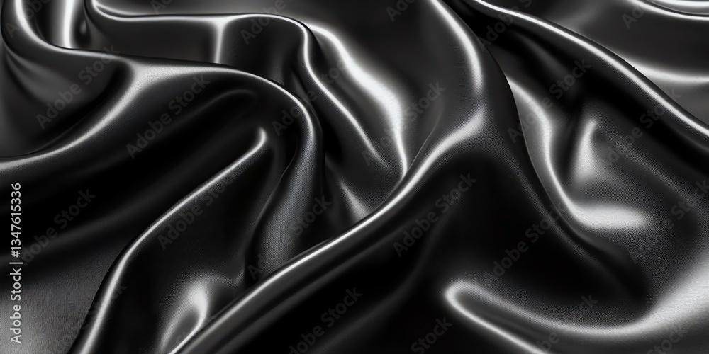 Obraz premium Black Silk Drape 3D Render