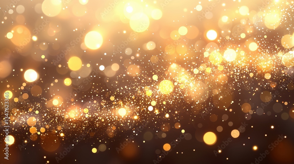 Bright golden bokeh lights creating a magical atmosphere for festive celebrations during an evening event Bright golden bokeh lights creating a magical atmosphere for festive celebrations during an evening event