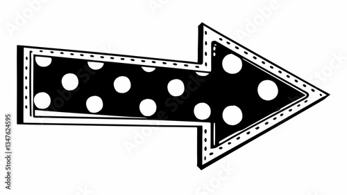 Dotted Arrow: Illustrate a dashed or dotted arrow where the spaces between the dots are irregular, and the texture transitions between crayon and chalk. The imperfect alignment of the dots gives a pla
