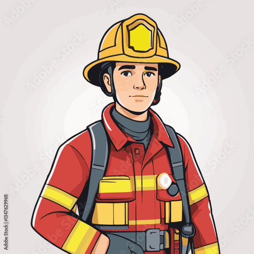 fireman, emergency, safety, rescue, danger, firefighter, uniform, fire, fighter, man, red, helmet, protection, equipment, background, hose, service, burn, flame, hero, person, water, work, engine, job