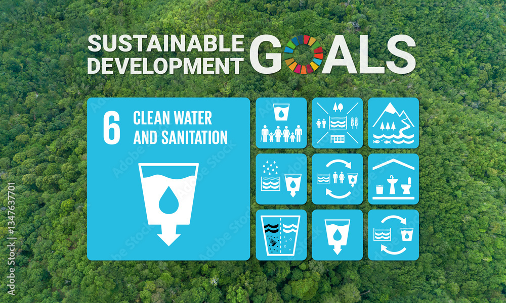 custom made wallpaper toronto digitalSDG Goal 6 Clean Water and Sanitation Vector with Targets and Icons