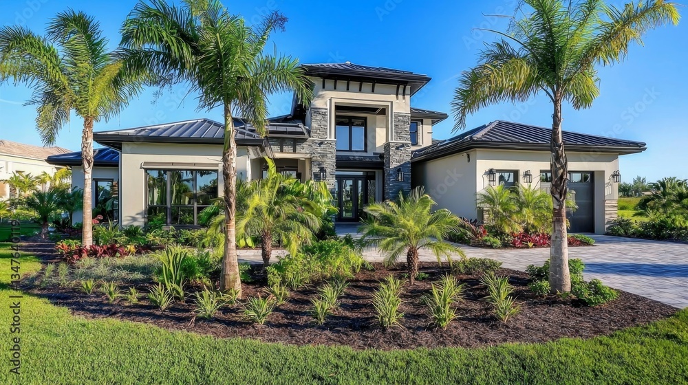 Fototapeta premium Exquisite architecture enhancing coastal living.