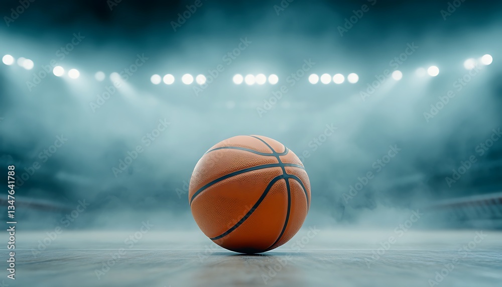 Obraz premium Basketball Arena Spotlight Smoke.